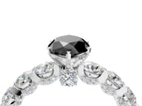 White gold Fancy Black Marquise Cut Diamond Side Stone Engagement Ring with Four-Prong Setting_28