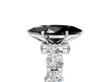 White gold Fancy Black Marquise Cut Diamond Side Stone Engagement Ring with Four-Prong Setting_29