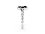 White gold Fancy Black Marquise Cut Diamond Side Stone Solitaire Ring with Round  and Four-Prong Setting_14