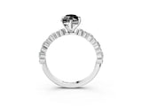 White gold Fancy Black Marquise Cut Diamond Side Stone Solitaire Ring with Round  and Four-Prong Setting_15