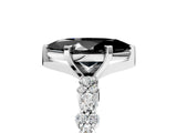 White gold Fancy Black Marquise Cut Diamond Side Stone Solitaire Ring with Round  and Four-Prong Setting_17