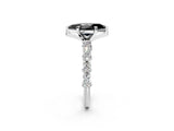 White gold Fancy Black Marquise Cut Diamond Side Stone Solitaire Ring with Round  and Four-Prong Setting_62