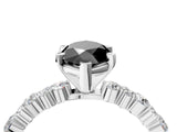 White gold Fancy Black Marquise Cut Diamond Side Stone Solitaire Ring with Round  and Four-Prong Setting_64