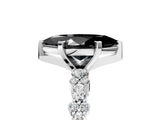 White gold Fancy Black Marquise Cut Diamond Side Stone Solitaire Ring with Round  and Four-Prong Setting_65