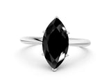 White gold Fancy Black Marquise Cut Diamond Solitaire Engagement Ring with Classic Band and Four-Prong Setting_12