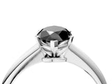 White gold Fancy Black Marquise Cut Diamond Solitaire Engagement Ring with Classic Band and Four-Prong Setting_16