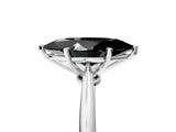 White gold Fancy Black Marquise Cut Diamond Solitaire Engagement Ring with Classic Band and Four-Prong Setting_17