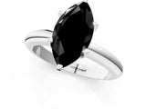 White gold Fancy Black Marquise Cut Diamond Solitaire Engagement Ring with Round Band and Four-Prong Setting_109