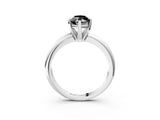 White gold Fancy Black Marquise Cut Diamond Solitaire Engagement Ring with Round Band and Four-Prong Setting_111