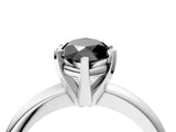 White gold Fancy Black Marquise Cut Diamond Solitaire Engagement Ring with Round Band and Four-Prong Setting_112