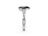 White gold Fancy Black Marquise Cut Diamond Solitaire Engagement Ring with Twisted Pavé Band and Four-Prong Setting_74