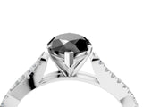 White gold Fancy Black Marquise Cut Diamond Solitaire Engagement Ring with Twisted Pavé Band and Four-Prong Setting_76