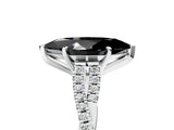 White gold Fancy Black Marquise Cut Diamond Solitaire Engagement Ring with Twisted Pavé Band and Four-Prong Setting_77