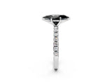White gold Fancy Black Marquise Cut Diamond Solitaire Pavé Band with Four-Prong Setting_2