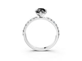White gold Fancy Black Marquise Cut Diamond Solitaire Pavé Band with Four-Prong Setting_3
