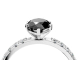 White gold Fancy Black Marquise Cut Diamond Solitaire Pavé Band with Four-Prong Setting_4