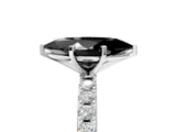 White gold Fancy Black Marquise Cut Diamond Solitaire Pavé Band with Four-Prong Setting_5