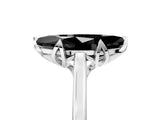 White gold Fancy Black Marquise Cut Diamond Solitaire Ring with Flower Prong Setting and Classic Band_29