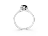 White gold Fancy Black Marquise Cut Diamond Solitaire Ring with Flower Prong Setting and Classic Band_39