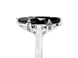 White gold Fancy Black Marquise Cut Diamond Solitaire Ring with Flower Prong Setting and Classic Band_83