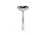 White gold Fancy Black Marquise Cut Diamond Solitaire Ring with Four-Prong Setting and Pavé Band_5