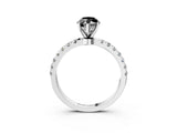 White gold Fancy Black Marquise Cut Diamond Solitaire Ring with Pavé Accents and Four-Prong Setting_3