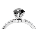 White gold Fancy Black Marquise Cut Diamond Solitaire Ring with Pavé Accents and Four-Prong Setting_4