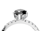 White gold Fancy Black Marquise Cut Diamond Solitaire Ring with Pavé Band and Four-Prong Setting_28