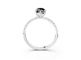 White gold Fancy Black Marquise Cut Diamond Solitaire Ring with Pave Band and Four Prong Setting_27