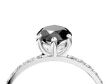 White gold Fancy Black Marquise Cut Diamond Solitaire Ring with Pave Band and Four Prong Setting_28