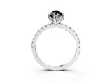 White gold Fancy Black Marquise Cut Diamond Solitaire Ring with Round  Pavé Band and Four-Prong Setting_51