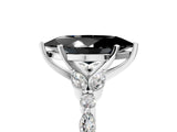 White gold Fancy Black Marquise Cut Diamond Solitaire Ring with Side Stones and Four-Prong Setting_77
