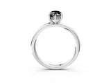White gold Fancy Black Marquise Cut Diamond Solitaire Ring with Thin Band and Four-Prong Setting_3