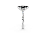 White gold Fancy Black Marquise Cut Diamond Solitaire with Side Baguettes and Channel Set Band_2