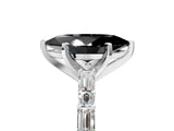 White gold Fancy Black Marquise Cut Diamond Solitaire with Side Baguettes and Channel Set Band_5