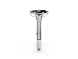 White gold Fancy Black Marquise Cut Diamond Split Shank Engagement Ring with Pavé Band_2