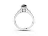 White gold Fancy Black Marquise Cut Diamond Split Shank Engagement Ring with Pavé Band_3