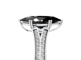 White gold Fancy Black Marquise Cut Diamond Split Shank Engagement Ring with Pavé Band_5