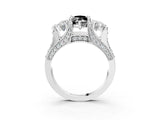 White gold Fancy Black Marquise Cut Diamond Three-Stone Ring with Channel Set Band and Four-Prong Setting_27