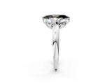 White gold Fancy Black Marquise Cut Diamond Three-Stone Ring with Four-Prong Setting and Classic Band_2