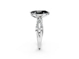 White gold Fancy Black Marquise Cut Diamond Three-Stone Ring with Pavé Split Shank and Four-Prong Setting_2