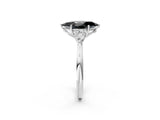 White gold Fancy Black Marquise Cut Diamond Three-Stone Ring with Pear  Side Stones and Prong Setting_74