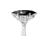 White gold Fancy Black Marquise Cut Diamond Three-Stone Ring with Pear  Side Stones and Prong Setting_77