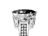 White gold Fancy Black Marquise Cut Diamond Three-Stone Ring with Prong Setting and Textured Band_17