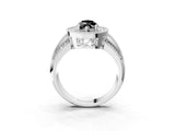 White gold Fancy Black Marquise Cut Halo Diamond Engagement Ring with Pave Split Shank and Four-Prong Setting_3