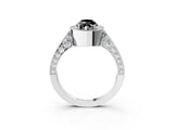 White gold Fancy Black Marquise Cut Halo Diamond Engagement Ring with Split Shank Band and Four-Prong Setting_15