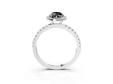 White gold Fancy Black Marquise Cut Halo Diamond Pave Band with Prong Setting_15