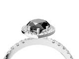 White gold Fancy Black Marquise Cut Halo Diamond Pave Band with Prong Setting_16