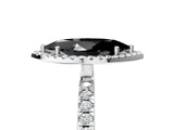 White gold Fancy Black Marquise Cut Halo Diamond Pave Band with Prong Setting_17