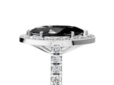White gold Fancy Black Marquise Cut Halo Diamond Ring with Pavé Band and Three-Prong Setting_17